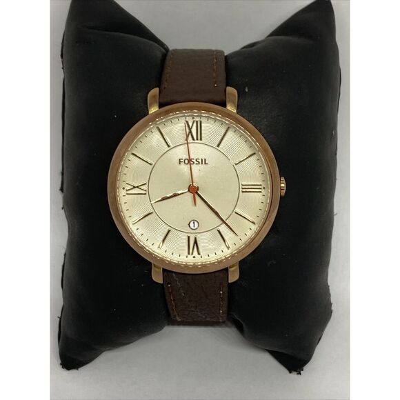 Fossil Jacqueline ES3487 Women's Brown Leather Analog Dial Quartz Watch UC123 - Picture 1 of 12